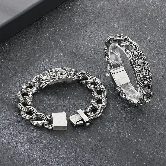 Seyra™ Vintage Cuban Bracelet — Silver