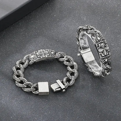 Seyra™ Vintage Cuban Bracelet — Silver