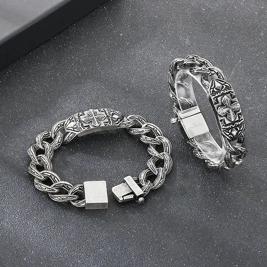 Seyra™ Vintage Cuban Bracelet — Silver