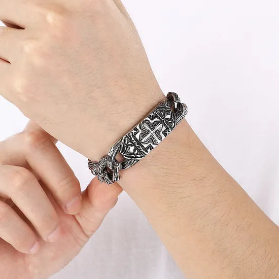 Seyra™ Vintage Cuban Bracelet — Silver