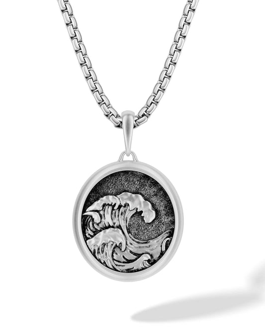Seyra™ Ocean Wave Pendant — Silver