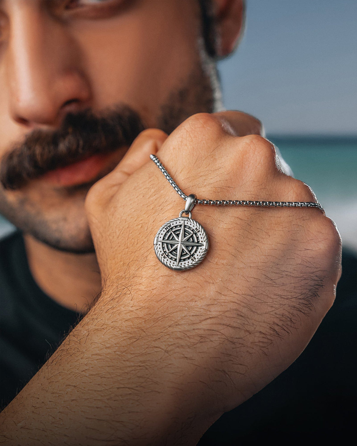 Seyra™ Compass Pendant — Silver