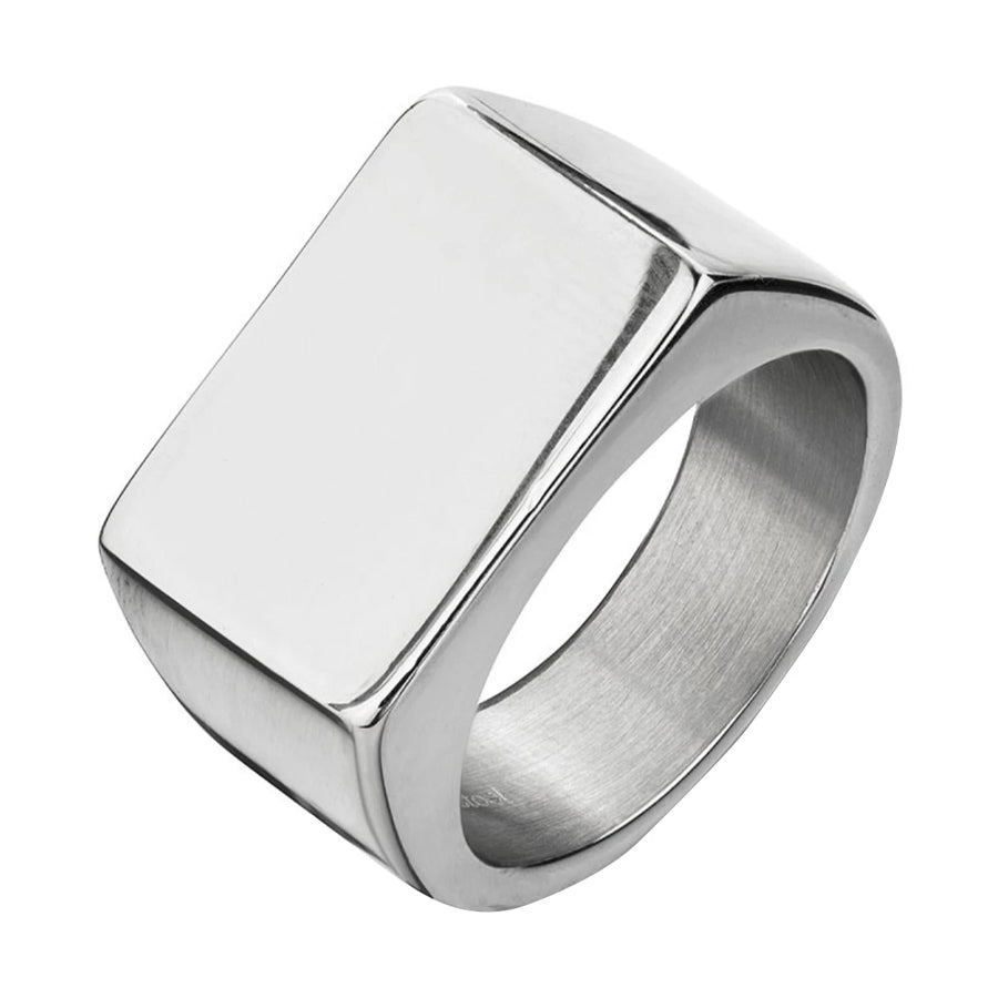 Seyra™ Rectangle Signet Ring — Silver
