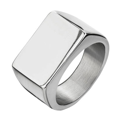 Seyra™ Rectangle Signet Ring — Silver