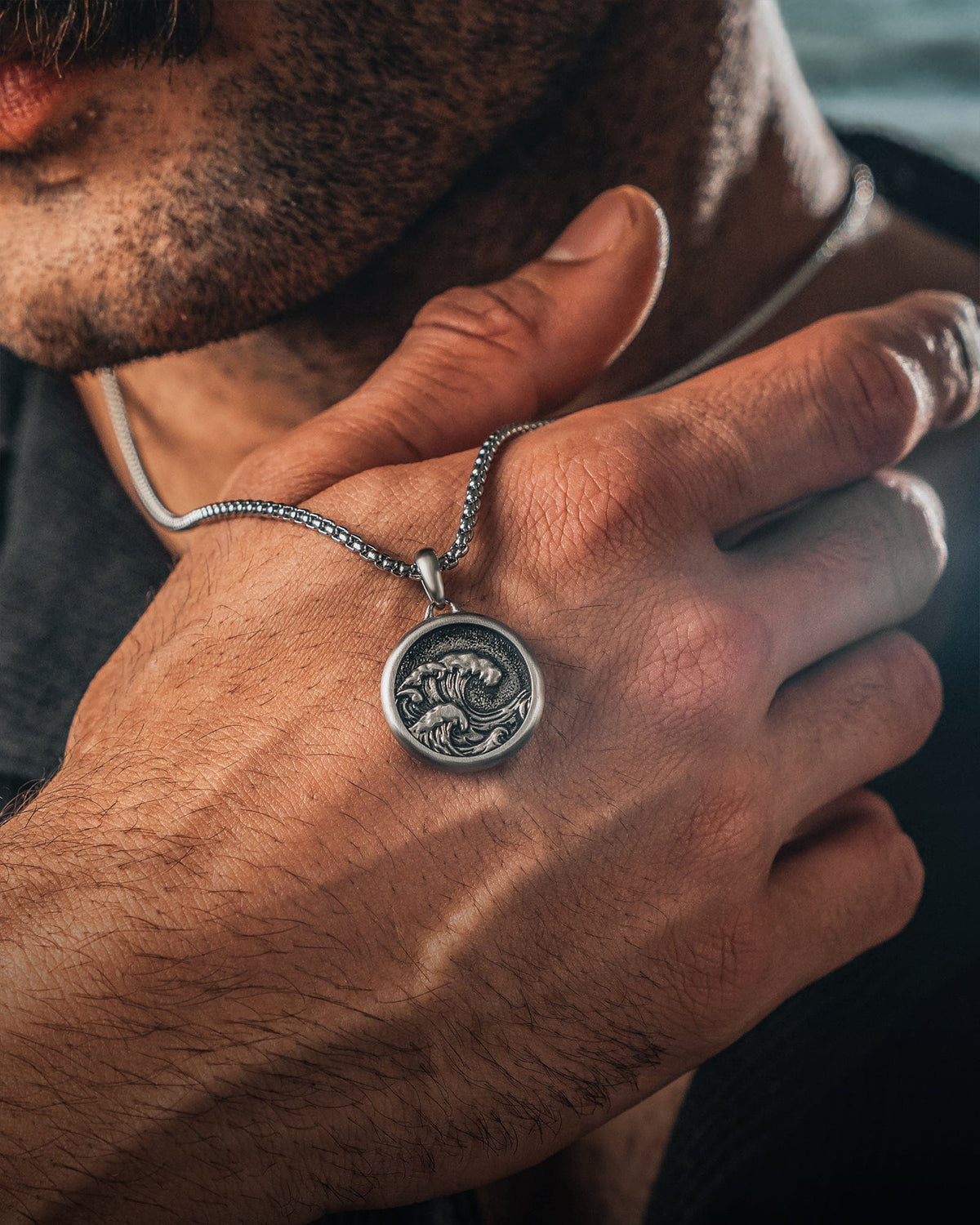 Seyra™ Ocean Wave Pendant — Silver
